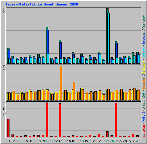Tages-Statistik im Monat Januar 2026